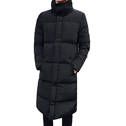 IFIKK Chaqueta de Plumón para Hombre Largo Abajo Chaqueta Chaquetas para Hombre Invierno Acolchada Cazadora Plumas Abrigo Parka Chaqueta de Plumón con Cuello Alto Abrigo Acolchado Cálido