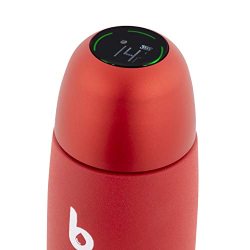 IKOHS B-Life Smart - Botella Termo Inteligente Portátil, Taza de Viaje, Térmica de Doble Capa de Acero Inoxidable, Pantalla Inteligente con Temperatura, Botella de Agua Sin BPA (Rojo)