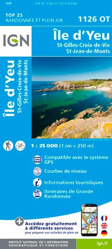 Ile d'Yeu / St-Gilles-Croix-de-Vie / St-Jean-de-Monts 2017 (Top 25 & série bleue - Carte de randonnée)