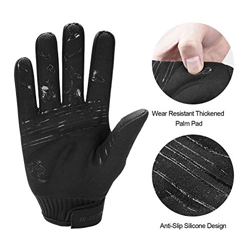 INBIKE Guantes MTB Dedos Largos para Hombre con La Funcionalidad De Pantalla Táctil, Guantes De Ciclismo Bicicleta Montaña Ciclista Bici Btt para Entretiempo(Negro-XL)