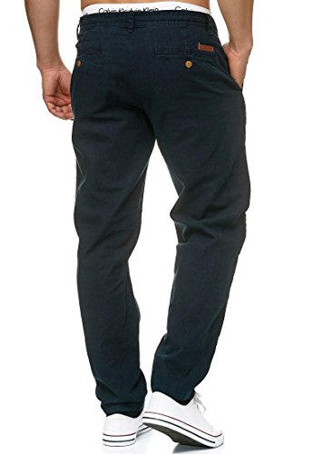 Indicode Caballeros Veneto Pantalones De Tela En 55% Lino Y 45% Algodón 4 Bolsillos | Largo Deportivo Regular Fit Pantalón Moderno Cómodo Tiempo Libre para Hombres Navy XL