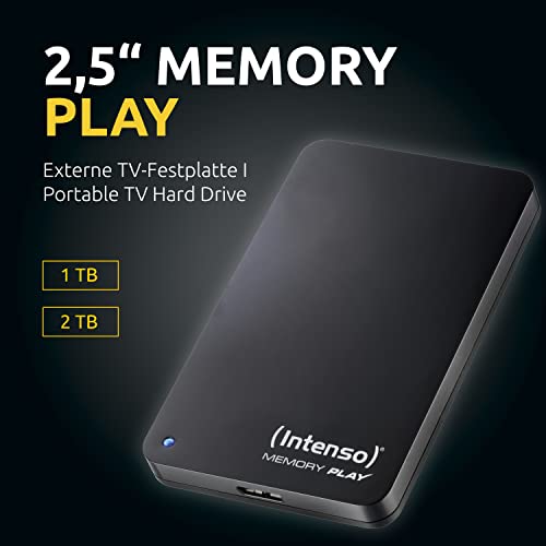 Intenso Memory Play - Disco Duro Externo de 1 TB, 2.5", Negro