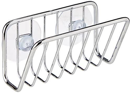 InterDesign Rondo soporte para jabones artesanales | Accesorios de cocina para almacenar esponjas de baño, jabón, etc. | El accesorio ideal con ventosas | Acero cromado