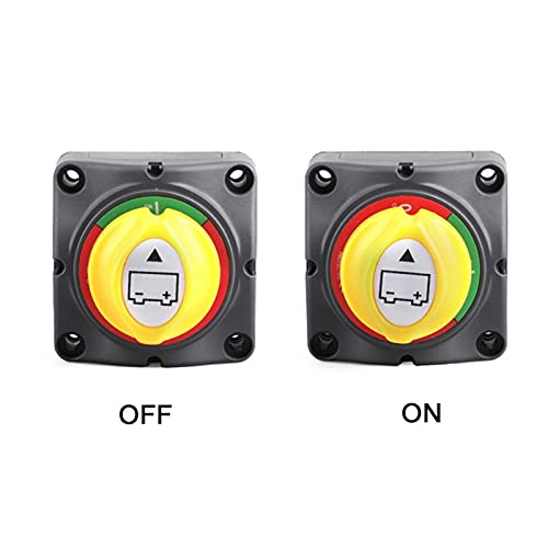 Interruptor de aislamiento de batería de Wiwir, de 12 V/24 V/48 V 200 A para bote, caravana y vehículos, de 4 posiciones: 1, 2, Both y Off