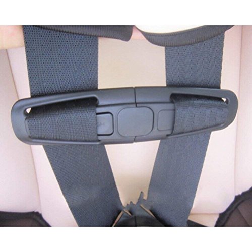 ISKIP - Hebilla para cinturón de seguridad de coche, correa de seguridad para el coche, arnés, hebilla de seguridad para bebés y niños, color negro (una unidad)