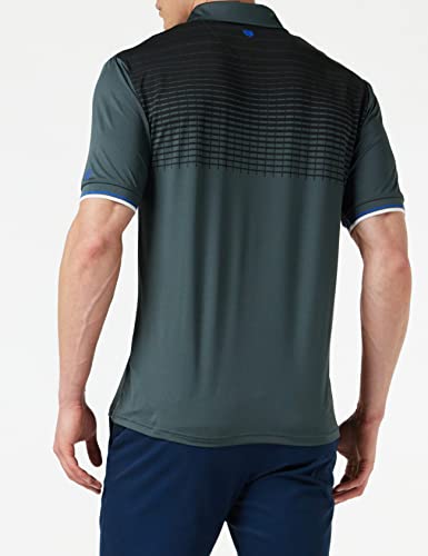 Island Green Polo de Manga Corta para Hombre, Transpirable, con Estampado Graduado, para Golf, Hombre, Camisa de Golf, IGTS2037_Char_2XL, Gris Oscuro, XXL