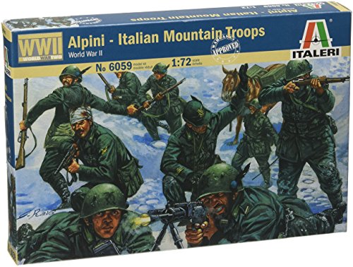 Italeri 6059 1:72 WW2 Infantería de Montaña Italiana Alpini-modelismo, Modelo de Suelo, Hobby, Pegado, Kit de plástico, detallado, Color Silver