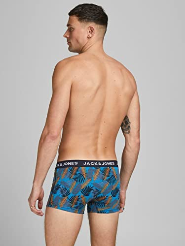 Jack & Jones Jacsummer Print Trunks-Pack de 5 Unidades Bóxer, Amarillo/Detalle: Azul Marino con Estampado de Mariposas, Negro Iris Y Verde, XXL para Hombre