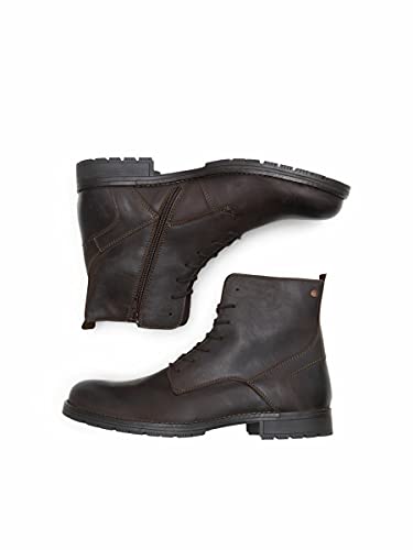 JACK & JONES Jfworca Leather 19, Botas Clasicas Hombre, Marrón (Brown Stone Brown Stone), 42 EU