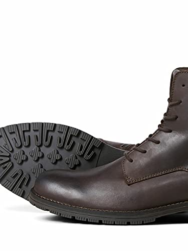 JACK & JONES Jfworca Leather 19, Botas Clasicas Hombre, Marrón (Brown Stone Brown Stone), 42 EU