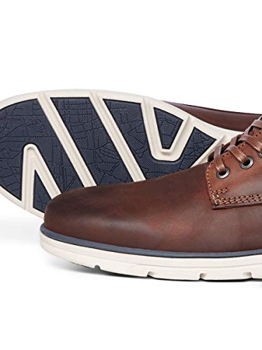 JACK & JONES JFWTUBAR Leather STS, Chukka Boots Hombre, Marrón(Brandy Brown Brandy Brown), 43 EU