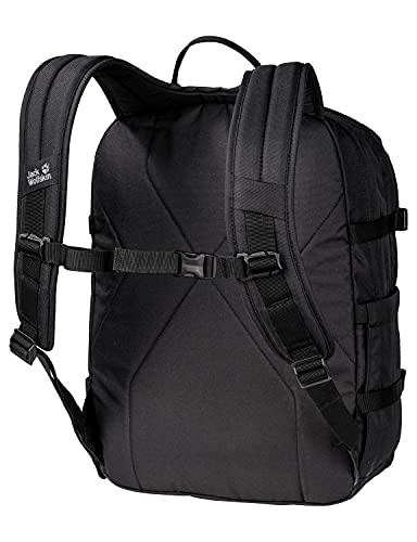 Jack Wolfskin Berkeley mochila Negro - Mochila para portátiles y netbooks (Negro, Ciudad, Monótono, 600 D, Unisex, Bolsillo frontal, Bolsillo lateral)