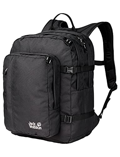 Jack Wolfskin Berkeley mochila Negro - Mochila para portátiles y netbooks (Negro, Ciudad, Monótono, 600 D, Unisex, Bolsillo frontal, Bolsillo lateral)