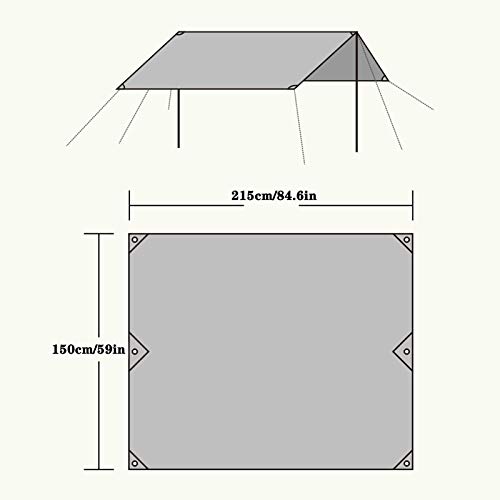 JDKC Lona Refugio Impermeable, Refugio de Lona para Acampar, Toldo de Toldo para Caravana, Alfombra para Piscina Tarp (Color : Green, Size : 150X215CM)