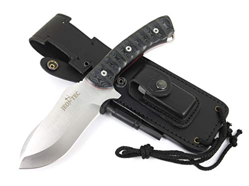 JEO-TEC Nº35 - Cuchillo de Bushcraft Campo Supervivencia Caza Monte Outdoor - Acero Inoxidble MOVA - HRC 56-58 - Fabricado en España