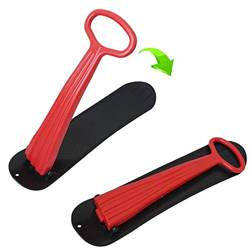 JHKGY Ski Skooter,Trineo De Snowboard Plegable Tabla De Snowboard De Deslizamiento Plegable con Empuñadura Trineo De Nieve,Juguetes De Invierno para Usar En Nieve Y Hierba,Rojo