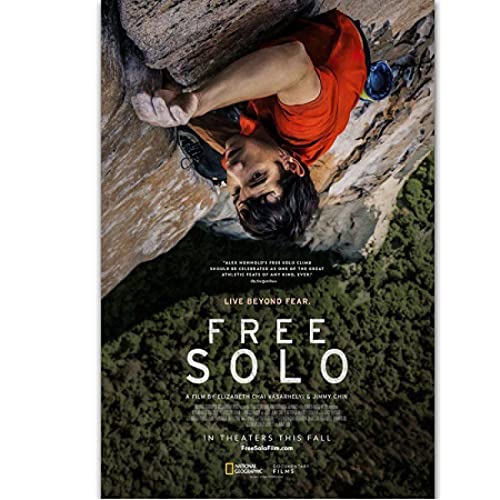 JLFDHR Impresión en lienzo de 50 x 70 cm sin marco Free Solo Movie Film Documental Art Poster Decoración para el hogar