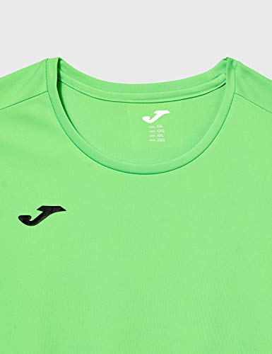 Joma Combi Woman M/C Camiseta Deportiva para Mujer de Manga Corta y Cuello Redondo, Verde (Verde Flúor)