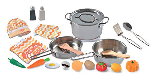 JOYIN Juguetes de Cocina Acero Inoxidable 30 Piezas Set Utensilios de Cocina Culinario Mini Cocina de Juguete Incluye Múltiples Accesorios para Niños