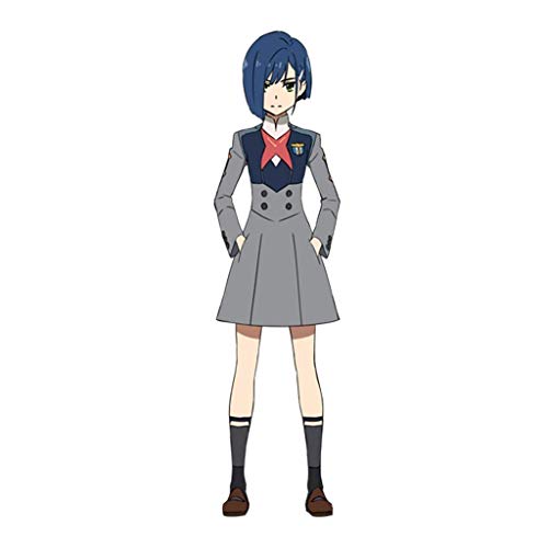 Jsmhh Darling en el Franxx (Ichigo) Anime Cosplay Pelucas para niñas Pelucia asimétrica de fibra asimétrica resistente al calor resistente al calor (azul)