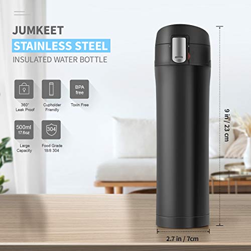 JUMKEET Double Walled Vacuum Flask Thermo,Stainless Steel Insulated Water Bottle | Flask for Hot and Cold Drinks Travel Coffee Mug, Sports Water Bottle