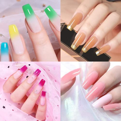 Kalolary 100 piezas de uñas de doble forma transparente, cubierta completa, sistema de uñas doble, forma de gel UV, acrílico, molde para decoración de uñas, puntas de uñas artificiales