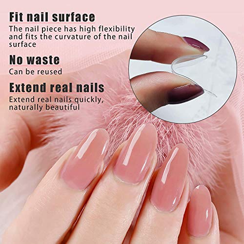 Kalolary 120PCS moldes de uñas de gel de estilete Kits con 5pcs Transparente Extensión de dedo Clip Lima de uñas Moldes Guías Pegatinas Formas y Polygel Nail Brush kit profesional de manicura de uñas