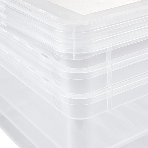 keeeper BEA Set Cajas de almacenaje 3x11 L, Plástico, Natural Transparente, 39 x 26.5 x 14 cm, PP