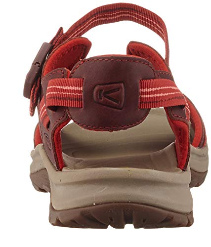 KEEN Terradora 2 Leather Open Toe, Sandalia, Mujer, Coral Rojo Oscuro, 36 EU