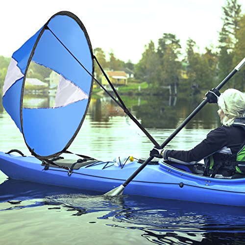 Keenso Kayak Wind Sail, Plegable Kayak Downwind Vela Compacta y portátil Downwind Wind Paddle para Kayak canoas Botes inflables