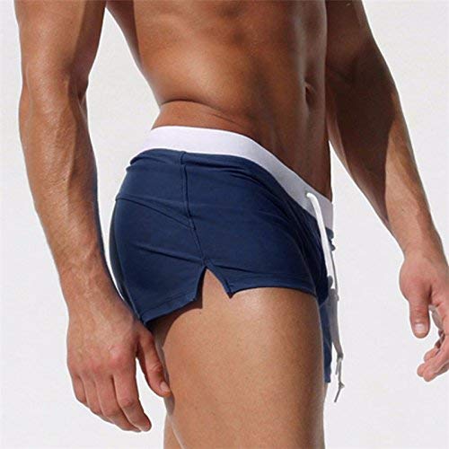 Kfnire Bañadores de natación, Pantalones Cortos de los Hombres de Secado rápido Playa Surf Corriendo Pantalones Cortos de natación Boxeadores Calzoncillos (EU S = Tag M, Navy)