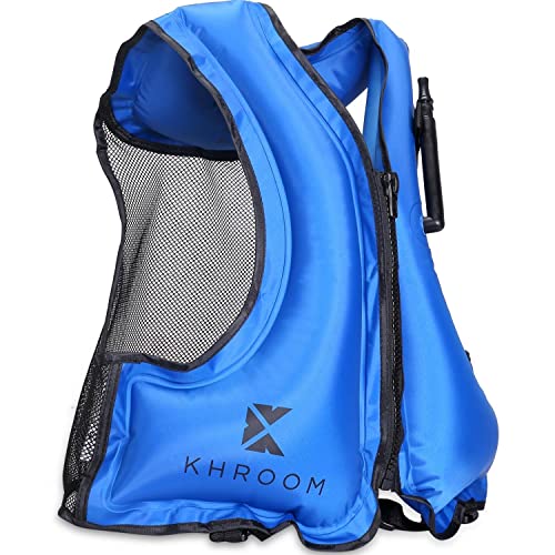 Khroom® Chaleco de natación para Adulto - Pesa Solo 400 Gramos - Ayuda a la flotabilidad para Snorkel, Kayak y Sup - para Adultos (Azul)