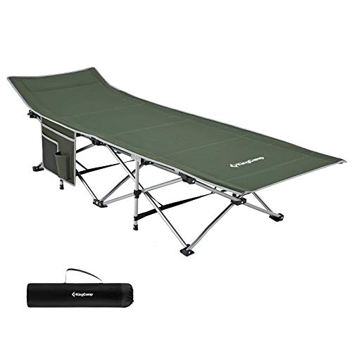 KingCamp Cama Plegable Ultraligera con Bolsillo Lateral para Camping, Interior y Exterior, soporta hasta 120 kg, para Camping, Playa, Viajes, Escalada