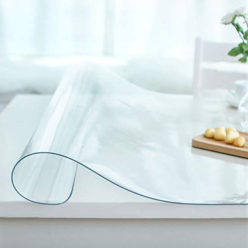 KINLO Protector de mesa transparente de 2 mm de grosor, resistente al agua, lavable (90 x 180 cm)