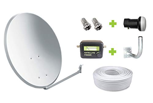 Kit Antena Parabólica GI 60 cm + LNB + Soporte + 20m Cable coaxial + Localizador