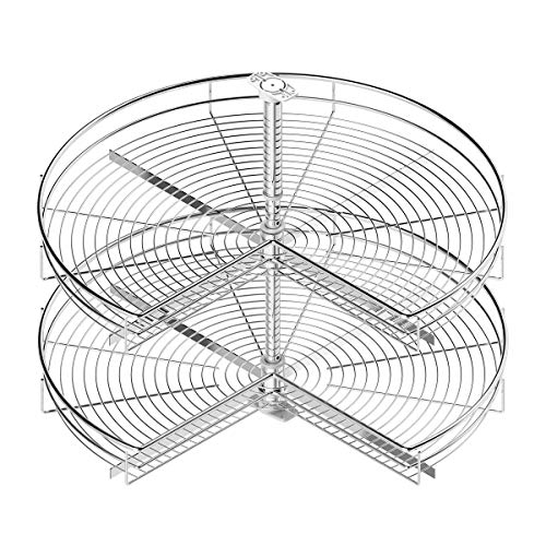 Kit de 2 bandejas giratorias 270º de Rejilla para Mueble de Cocina esquinero, Diámetro 700mm / Alto 630-730mm