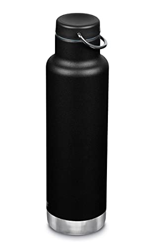 Klean Kanteen Insulated Classic 20oz (w/Loop Cap) Botella, Unisex Adulto, Negro, 20 oz