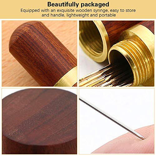 KLYNGTSK 24 PCS Agujas Enhebrado Automatico Agujas para Coser a Mano con Aberturas Laterales y Superiores Aguja para Apertura con 1 Caja de Madera Costura Agujas para Ciegas y Ancianas