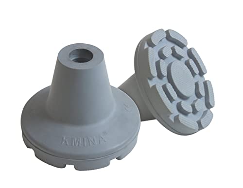 KMINA - Tacos muletas 19 mm, 18 mm y 17 mm (x2 uds), Conteras muletas, Virolas de goma para muletas, Conteras muletas antideslizantes, Tacos muletas redondos, Tacos para muletas antideslizantes