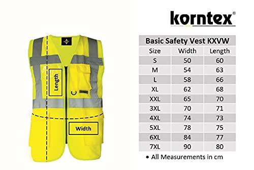 Korntex KXMFGBXXL Chaleco Reflectante multifunción con Bolsillos, Amarillo/Azul, XX-Large