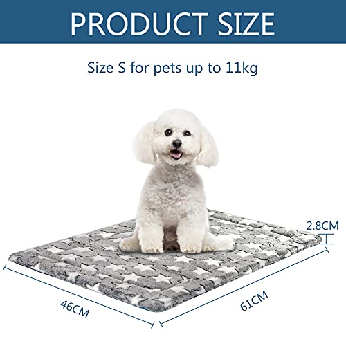 KROSER Almohadilla para Perros Colchoneta Reversible Colchón para Mascotas Elegante 61 cm Almohadilla de Esponja de Alta Densidad Lavable a Máquina Cama para Perros Pequeños y Gatos de hasta 11kg