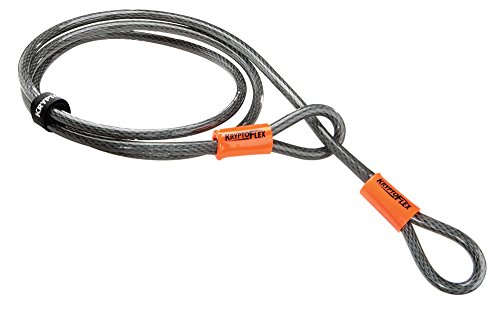 Kryptonite Antirrobo U New York Standard W/Flexframe-U Bracket(102X203) Amarillo, Candados, X + Kryptoflex - Cable De Seguridad, Color Plateado/Naranja - 120 Cm, Ø 10 Mm