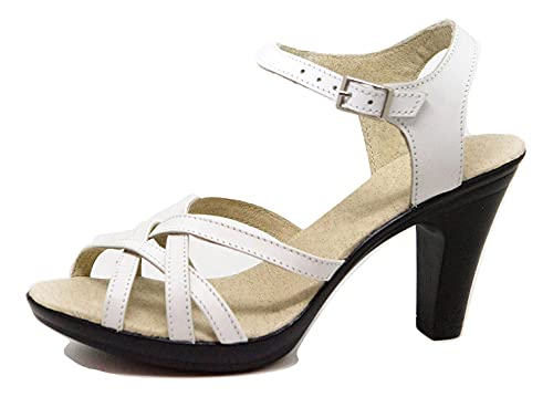 KS - 163 - Zapatos Sandalias para Mujer - Ideales para Verano - Cuero Blanco 36