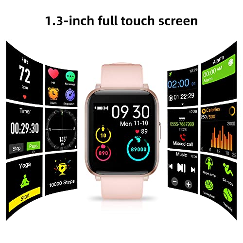 KUNGIX Smartwatch, Reloj Inteligente Mujer Hombre Niños 18 Modos Deportivos, Fitness Tracker Ultrafinos con Monitor de Sueño Caloría Pulsómetros, Pulsera Actividad Impermeable IP68 para Android iOS