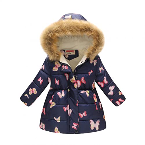 Kushuang Chaqueta de plumón para bebé, Chaqueta de Invierno para niña, Chaqueta de Punto con Capucha, Ropa Infantil, Abrigo Grueso de Forro Polar, Capucha cálida, 2-11 años