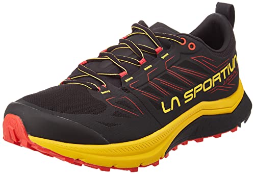 LA SPORTIVA Jackal, Zapatillas de Trail Running Hombre, Black/Yellow, 41.5 EU