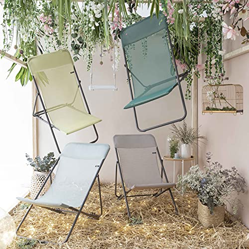 Lafuma Mobilier Maxi Tumbona con cannado Phifertex, Titane/Magnolia 2020 - Asiento de camping