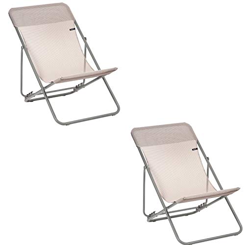 Lafuma Mobilier Maxi Tumbona con cannado Phifertex, Titane/Magnolia 2020 - Asiento de camping