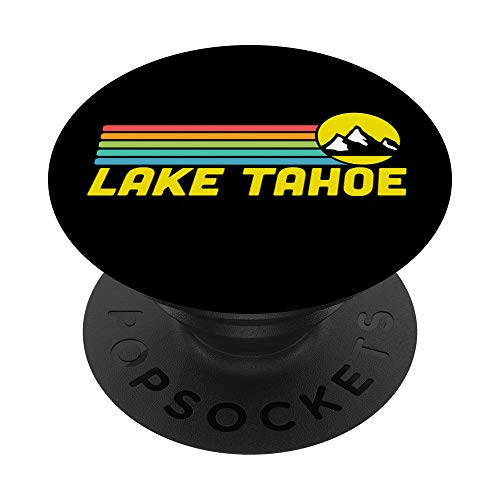 Lago Tahoe California Sierra Nevada Retro Sunset Montañas PopSockets PopGrip Intercambiable