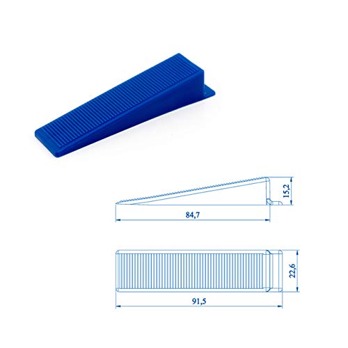Lantelme 100 cuñas Ayuda para la colocación de baldosas para tirar de las correas Baldosas Sistema de nivelación Sistema de colocación reutilizable 4811